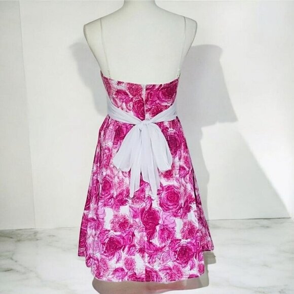 Ruby Rox ✦ Y2K Floral Dress ✦ Rose Pink White Sash Tulle Mini Size 3 EUC - Picture 4 of 13